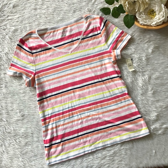 Talbots Tops - NWT Talbots Colorful Striped Tee